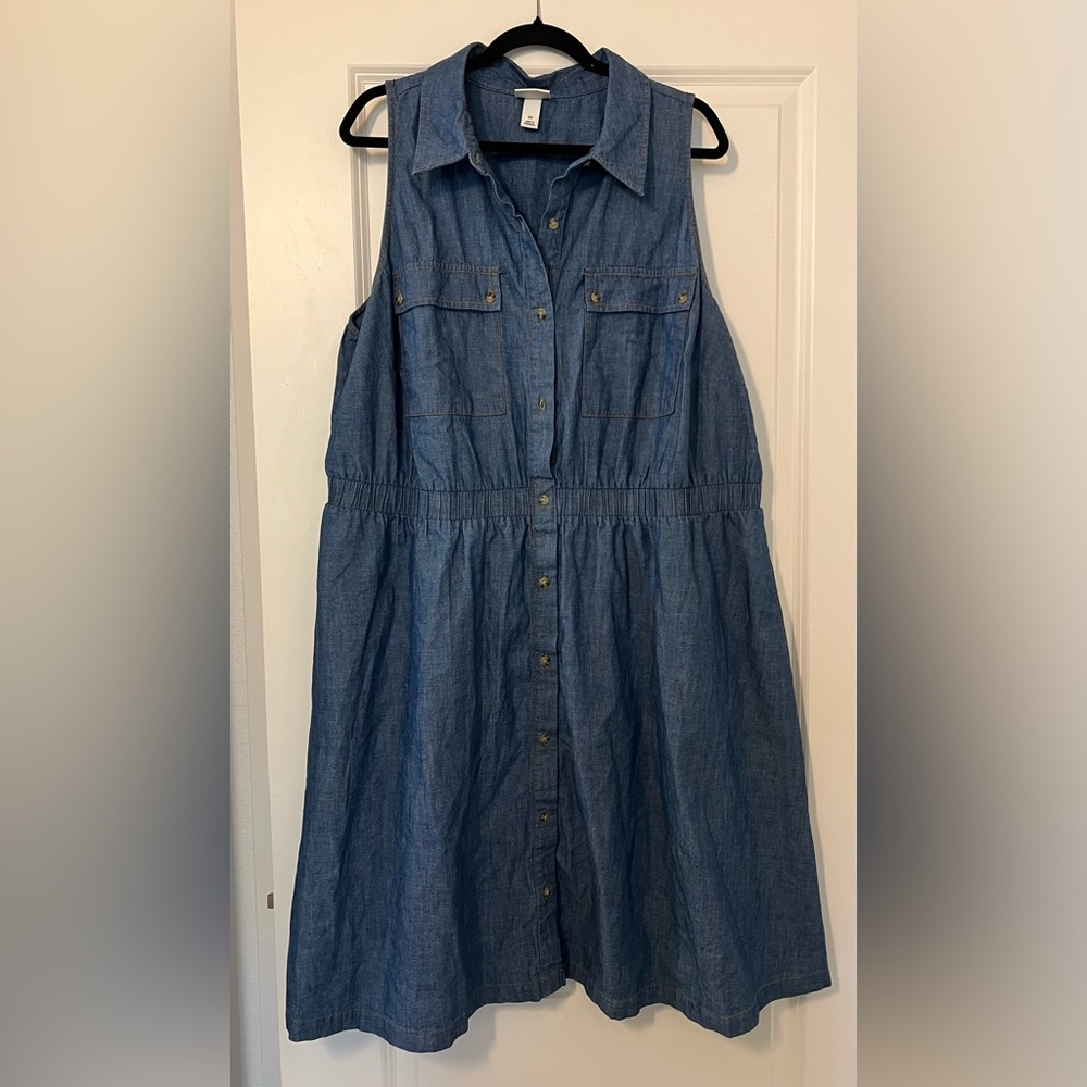 Ava & Viv Chambray Blue Midi Dress
